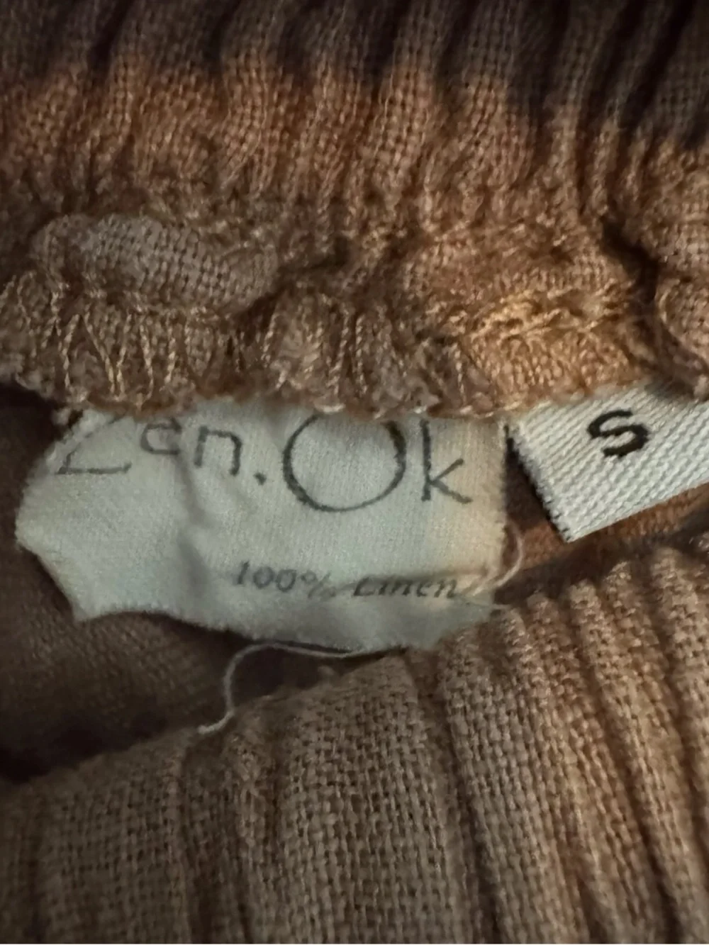 Len Ok Size Small Cream Linen Midi Length Skirt Boho Western Cottagecore Hippie - Picture 6 of 6